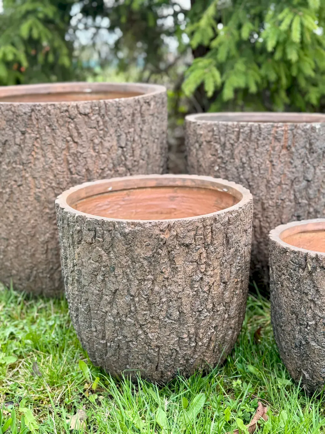 Donica ceramiczna FORREST zestaw (4szt) efekt drewna Esti&Esta