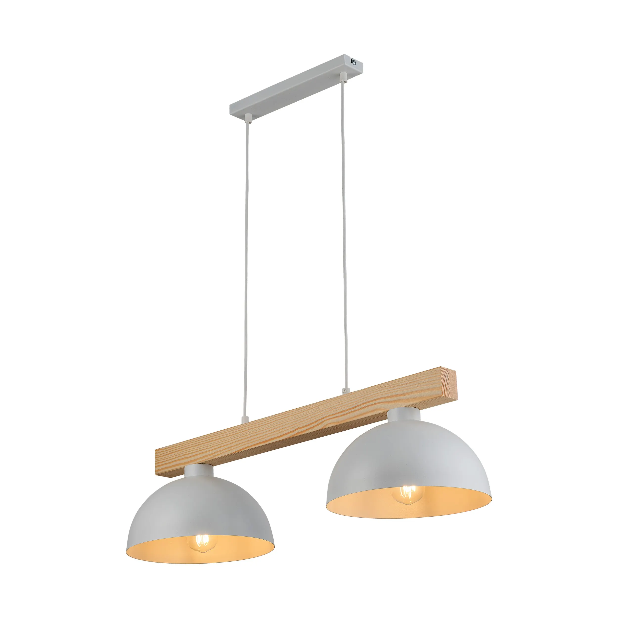 Lampa wisząca OSLO biała na drewnianej listwie 120x83x33cm - TK_4713