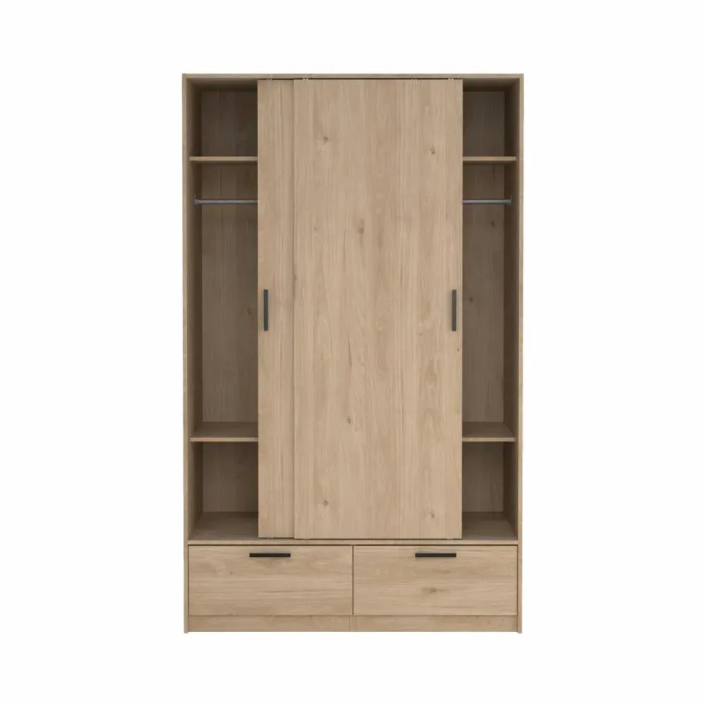 Szafa 2-drzwiowa z 2 szufladami LINE 120 cm Jackson Hickory - TV_74324HLHL