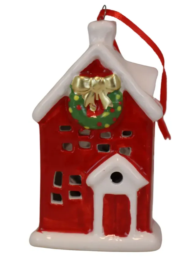 Zawieszka ceramiczna DOMEK LED czerwony