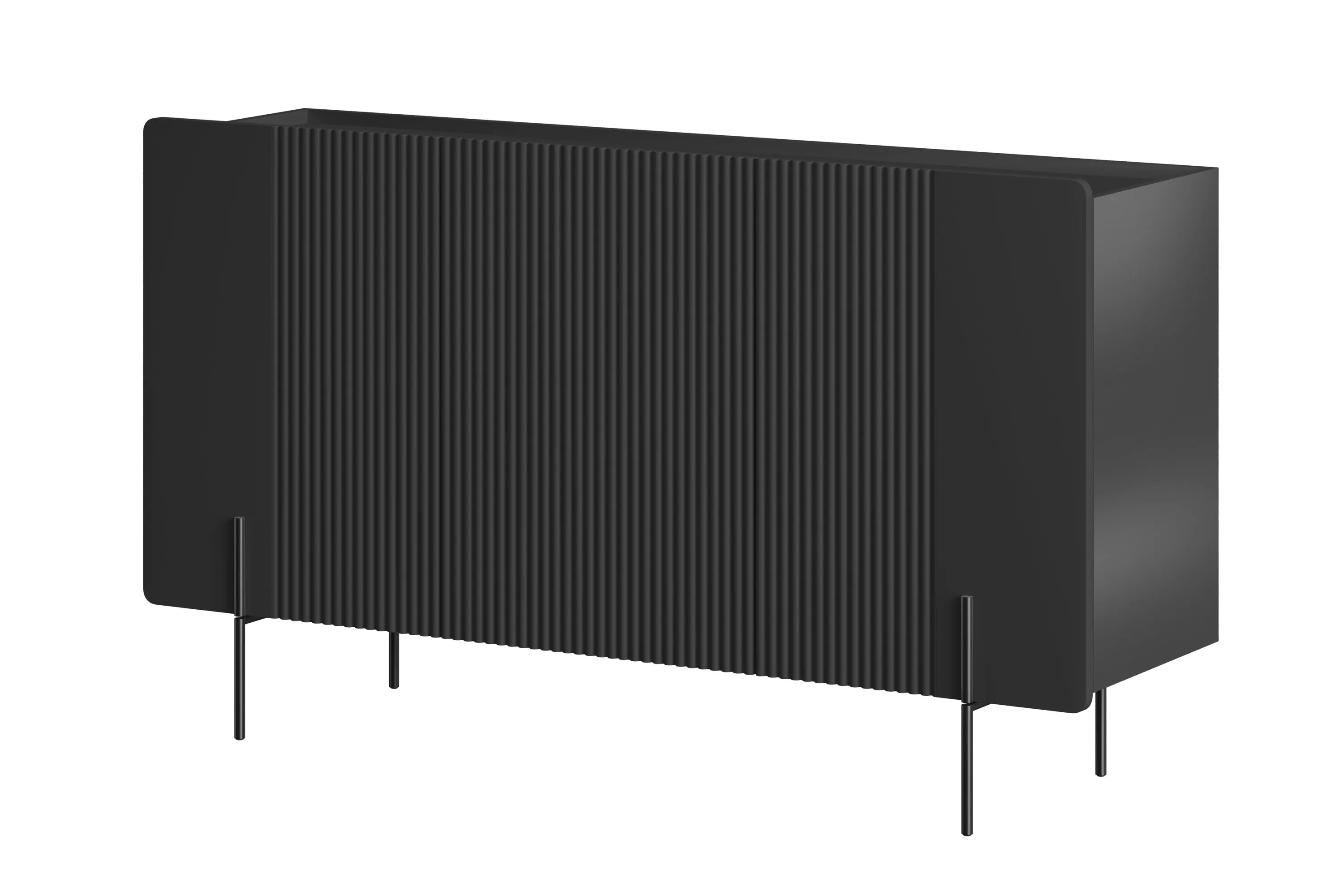 Komoda 3-drzwiowa MALMI 150cm - czarna Meble, kredens, Szafka