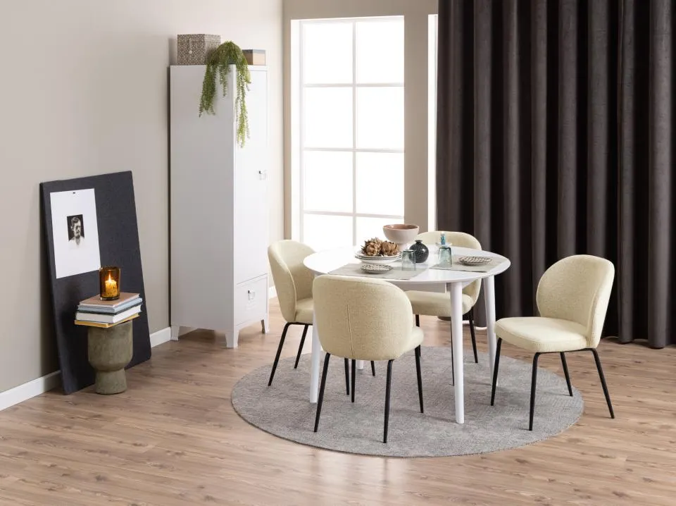 Krzesło Lorella Kremowy- zam. błyskawiczny, Czarny ( zestaw 2 sztuk ) - 0000098232