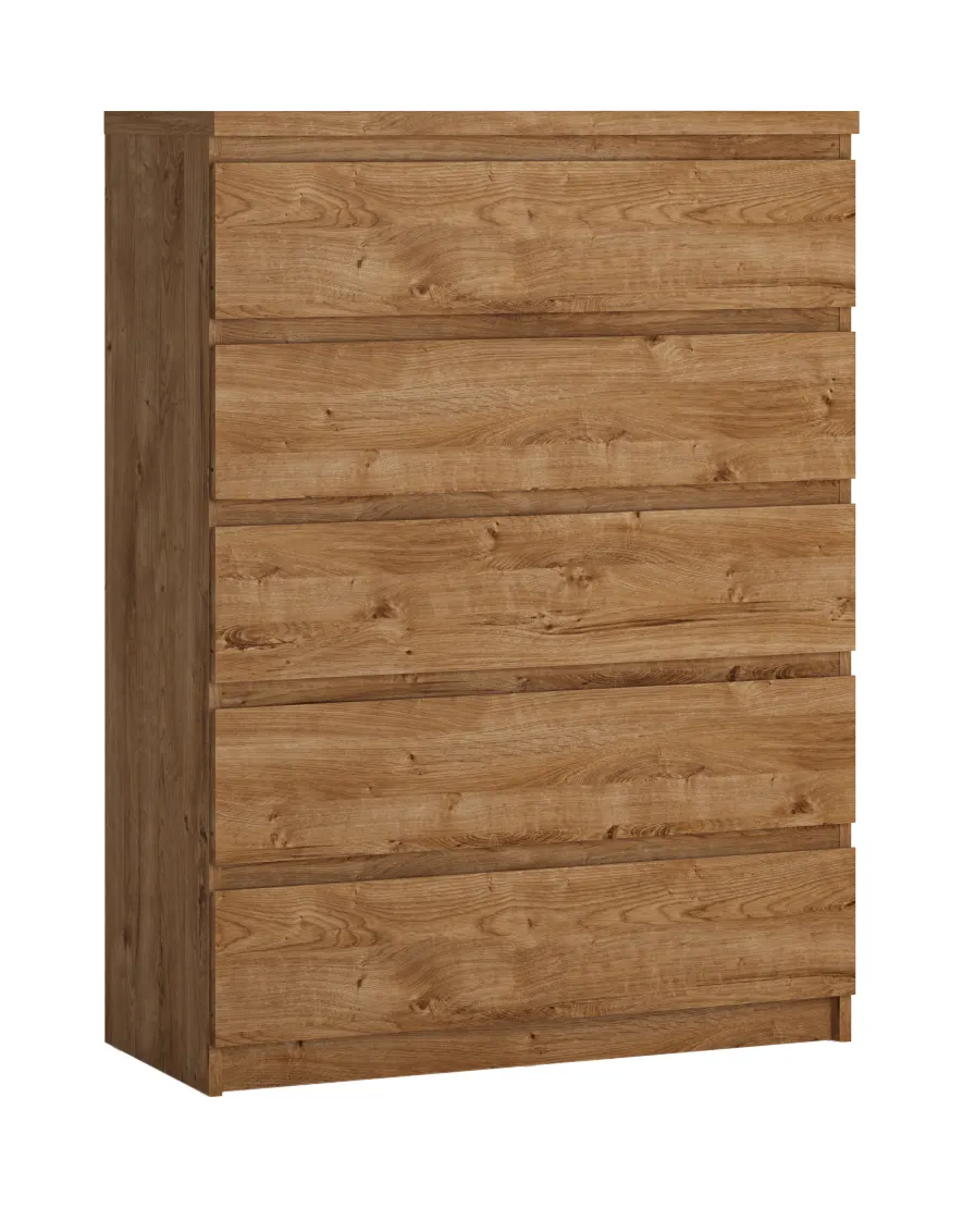 KOMODA Z SZUFLADAMI FRIBO FRIK06 5S DĄB RIBBECK ZŁOTY