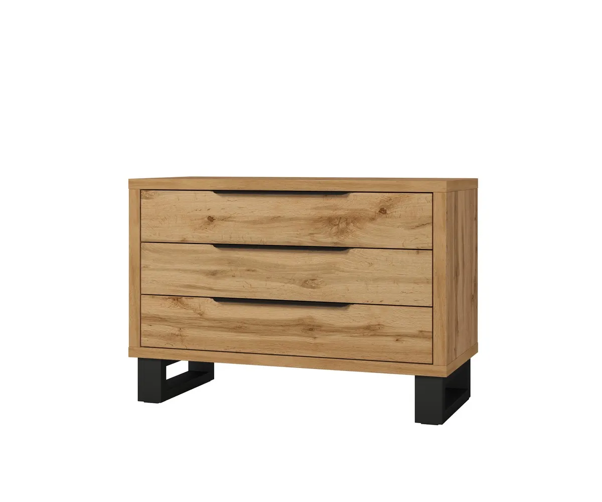 Komoda z 3 szufladami HALLE 99x83 dąb Wotan
