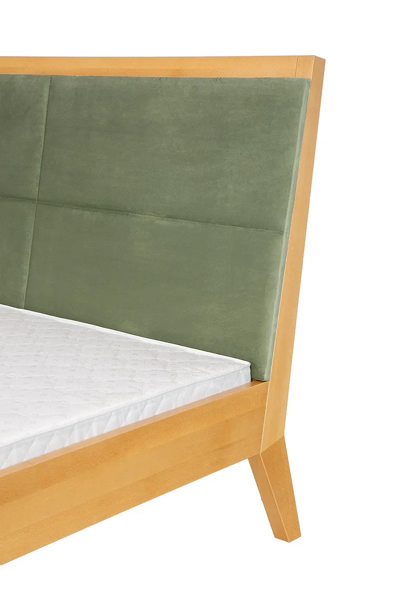 Łóżko bukowe tapicerowane 180x200 LK166 Naturalny DREWMAX - 50212