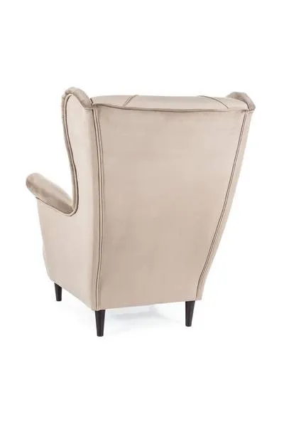 Fotel LADY VELVET Bluvel 40 ciemny beż wenge Signal