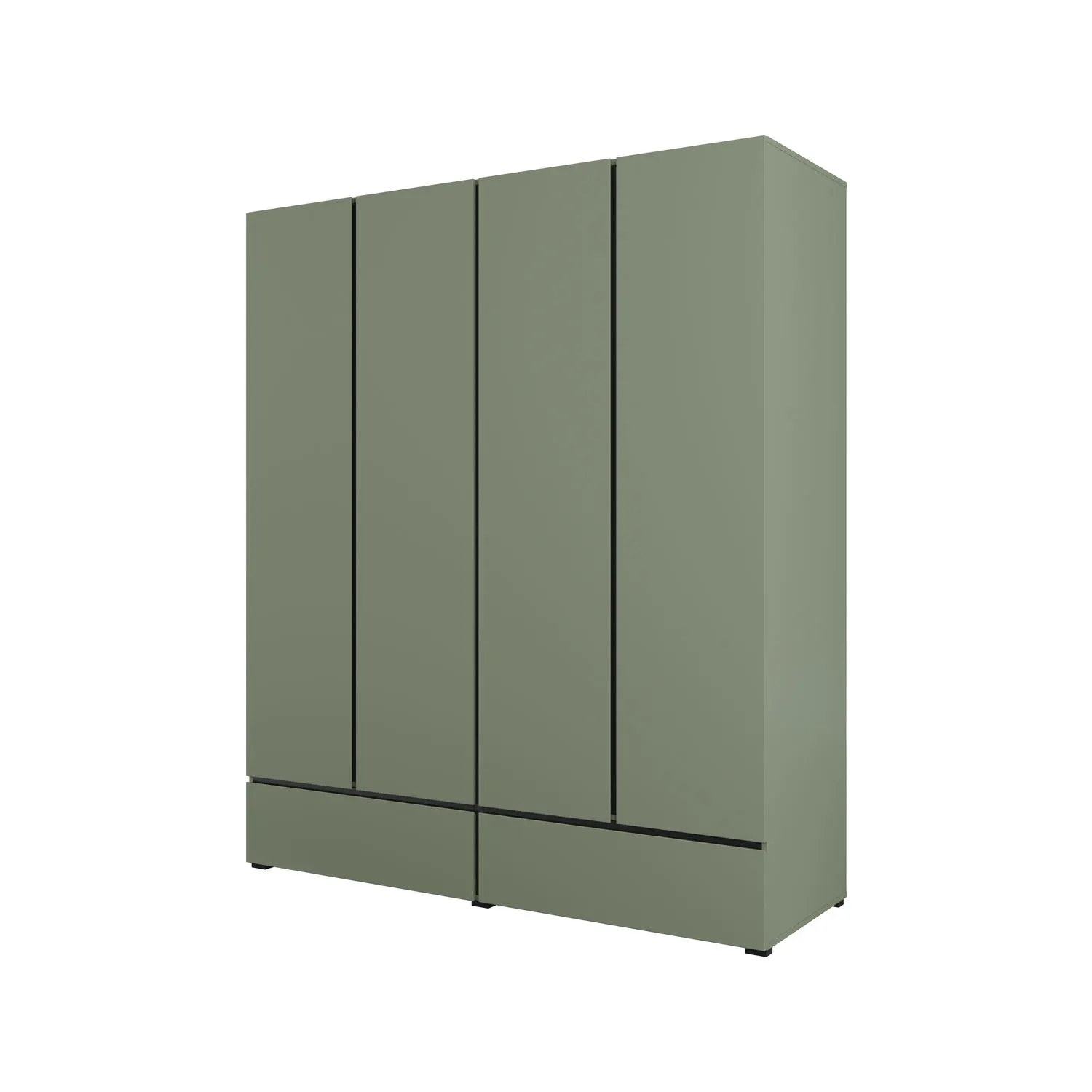 Szafa 4-drzwiowa z szufladami CROSS S 180x210 zielona