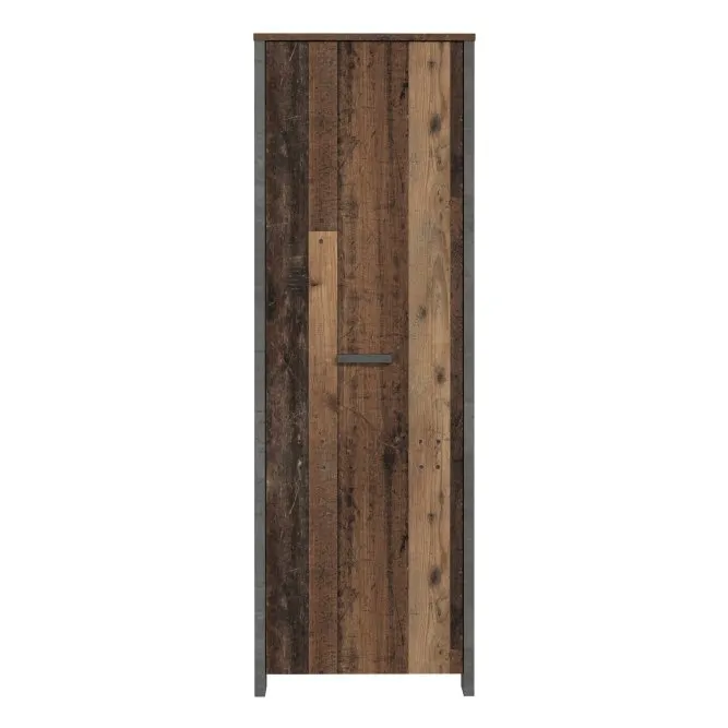 Szafa CLIF 1-drzwiowa 67 cm, old wood vintage, beton