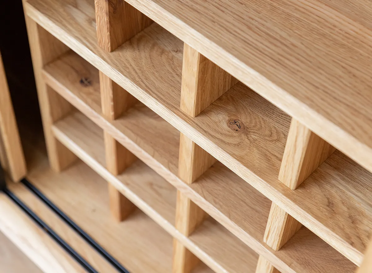 Komoda z barkiem MODERN LOFT 2-drzwiowa - dąb olejowany - PLMOL01D