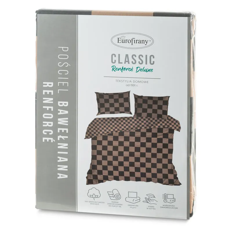 KOMPLET POŚCIELI REN 220X200 CM, 2 SZT. 70X80 CM BEŻOWY WZÓR - EU_432333