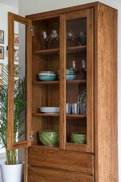Witryna bukowa KW421 Naturalny DREWMAX — zdjęcie 6