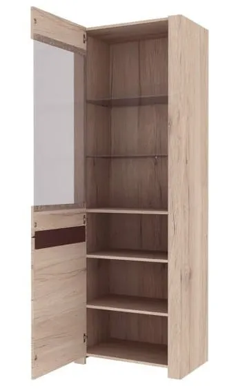 Witryna DESJO 1 lewa/prawa jednodrzwiowa dąb sanremo 193x67x42cm - WG-100-0161