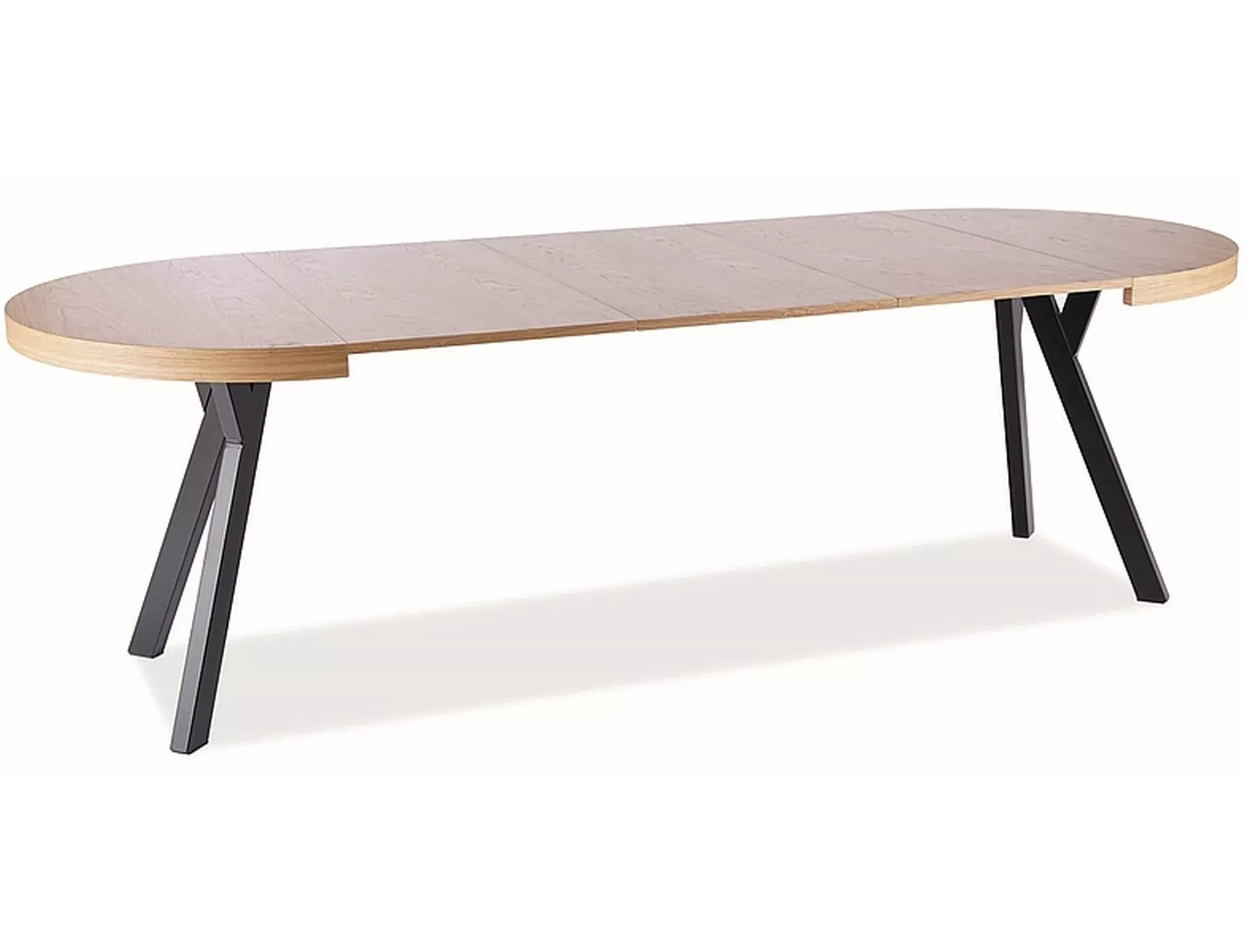 Stół okrągły rozkładany DOMINGO FI100 (150-200-250) dąb, czarny - DOMINGODBFI100