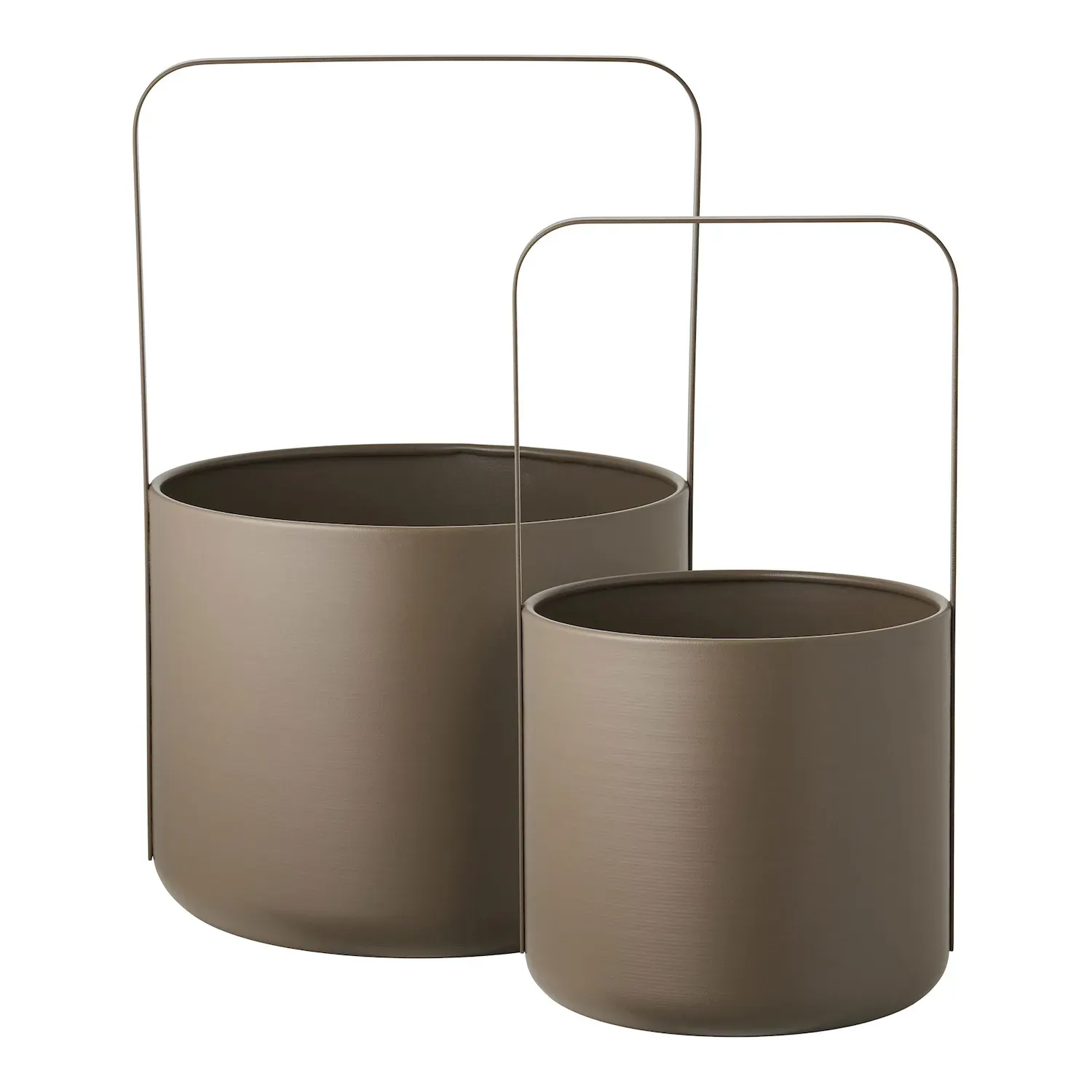 Doniczki stalowe FLOWERPOT Zestaw 2 sztuk brązowa - 4451303