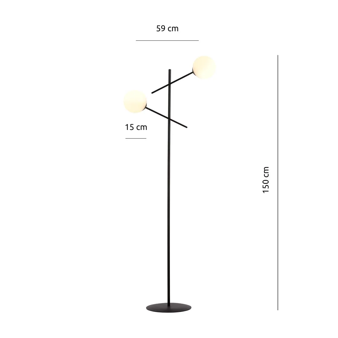 Lampa stojąca LINEAR LP2 czarny biały — zdjęcie 4