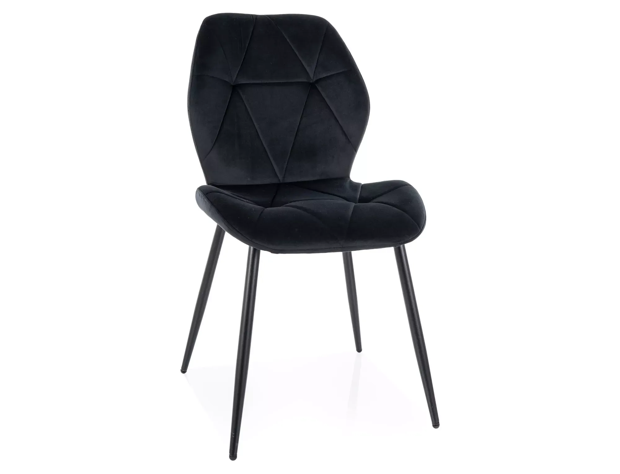 Krzesło tapicerowane RICK VELVET czarny/czarne nogi