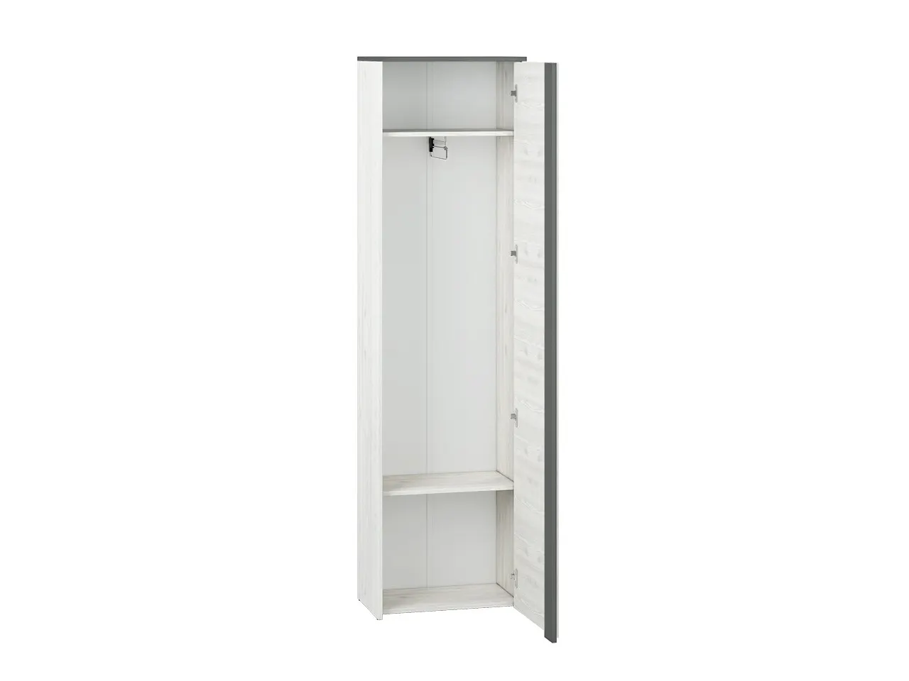 Szafa 1-drzwiowa do przedpokoju HYGA 06 sosna śnieżna, antracyt 54x198x34