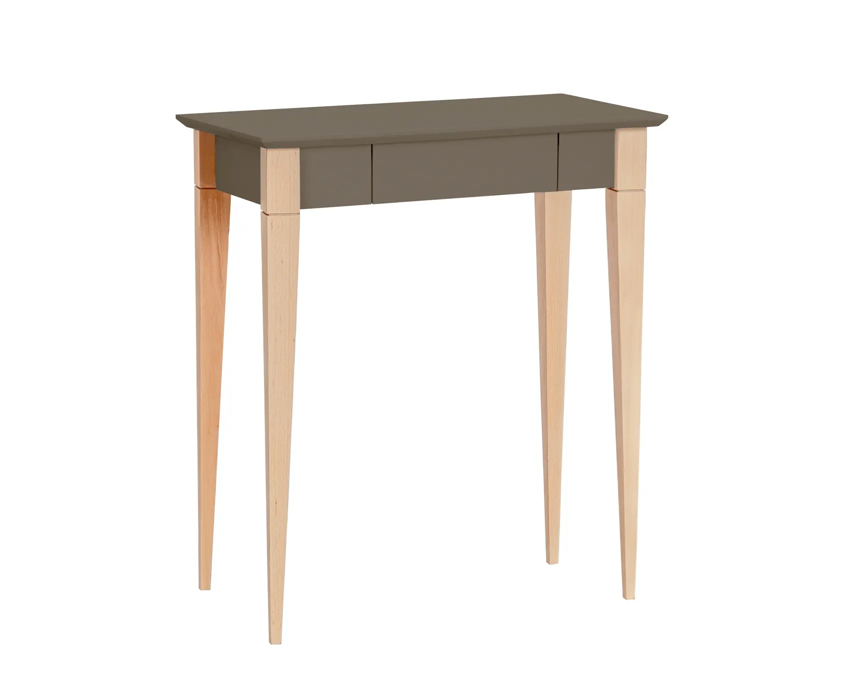 Biurko z szufladą MIMO 65x40 ciemnobeżowy blat/drewniane nogi