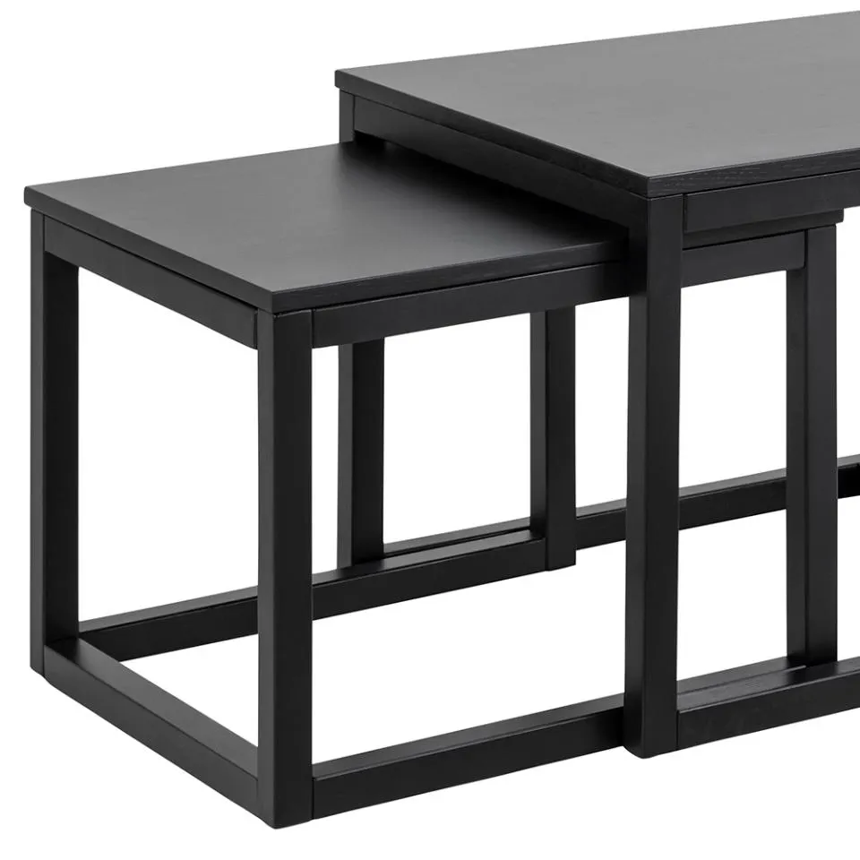 Zestaw 3 stolików kawowych Omma (120x60x50) - (56x51,5x44) - (56x51,5x44) Czarny — zdjęcie 7