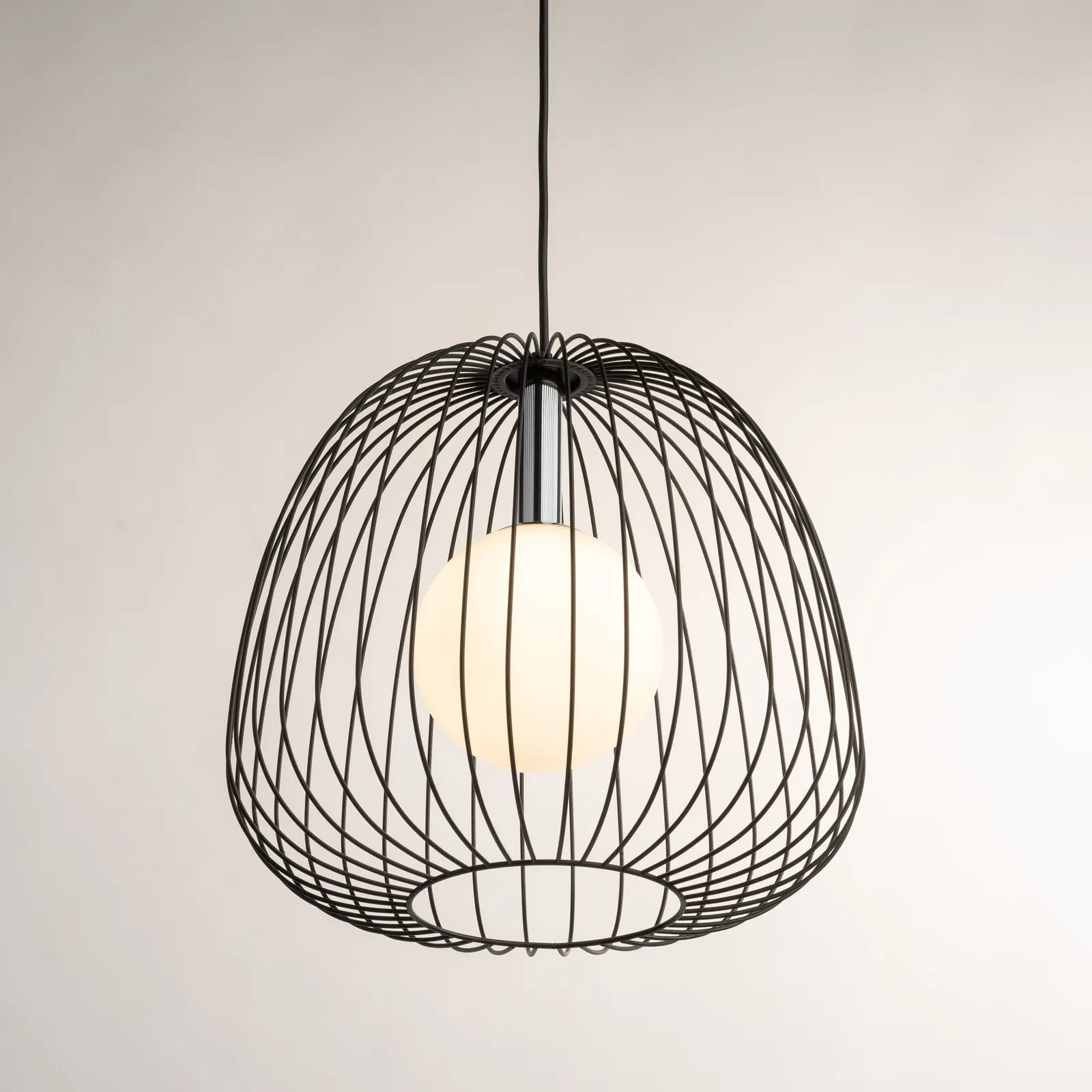 Lampa wisząca BELL 1 M czarno-srebrna - SI_40723