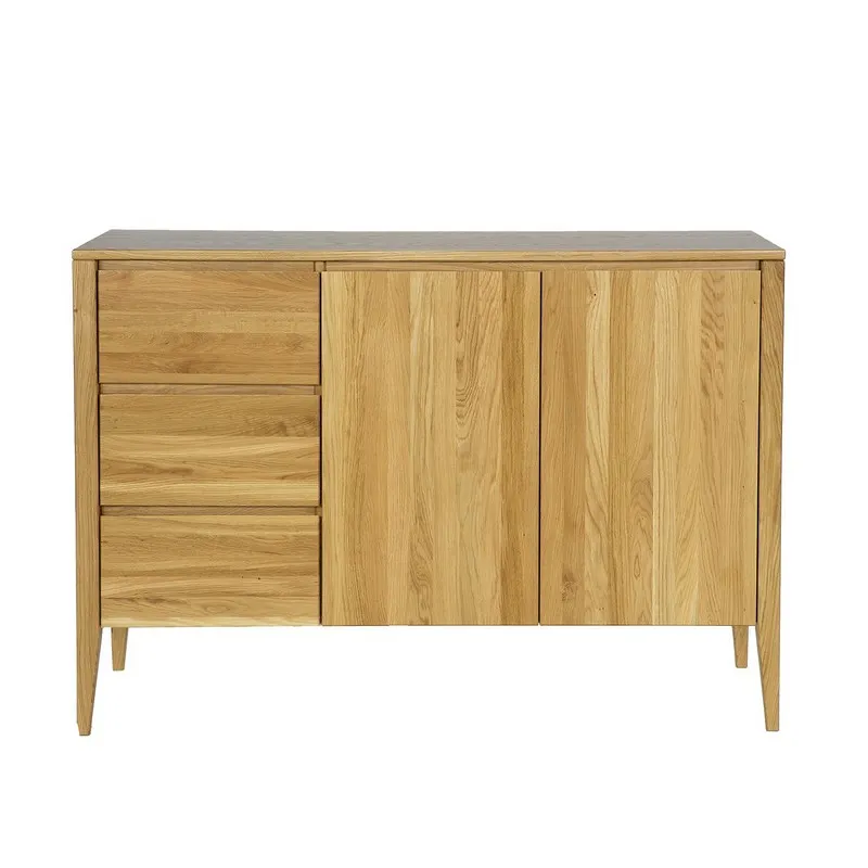 Komoda 2-drzwiowa z szufladami KD339 137 cm dąb naturalny — zdjęcie 3