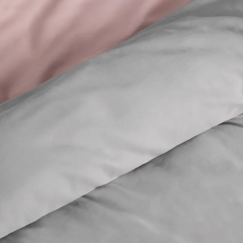 Komplet pościeli satynowej NOVA3 180 X 200 cm Jasnoszary, Różowy - EU_383177
