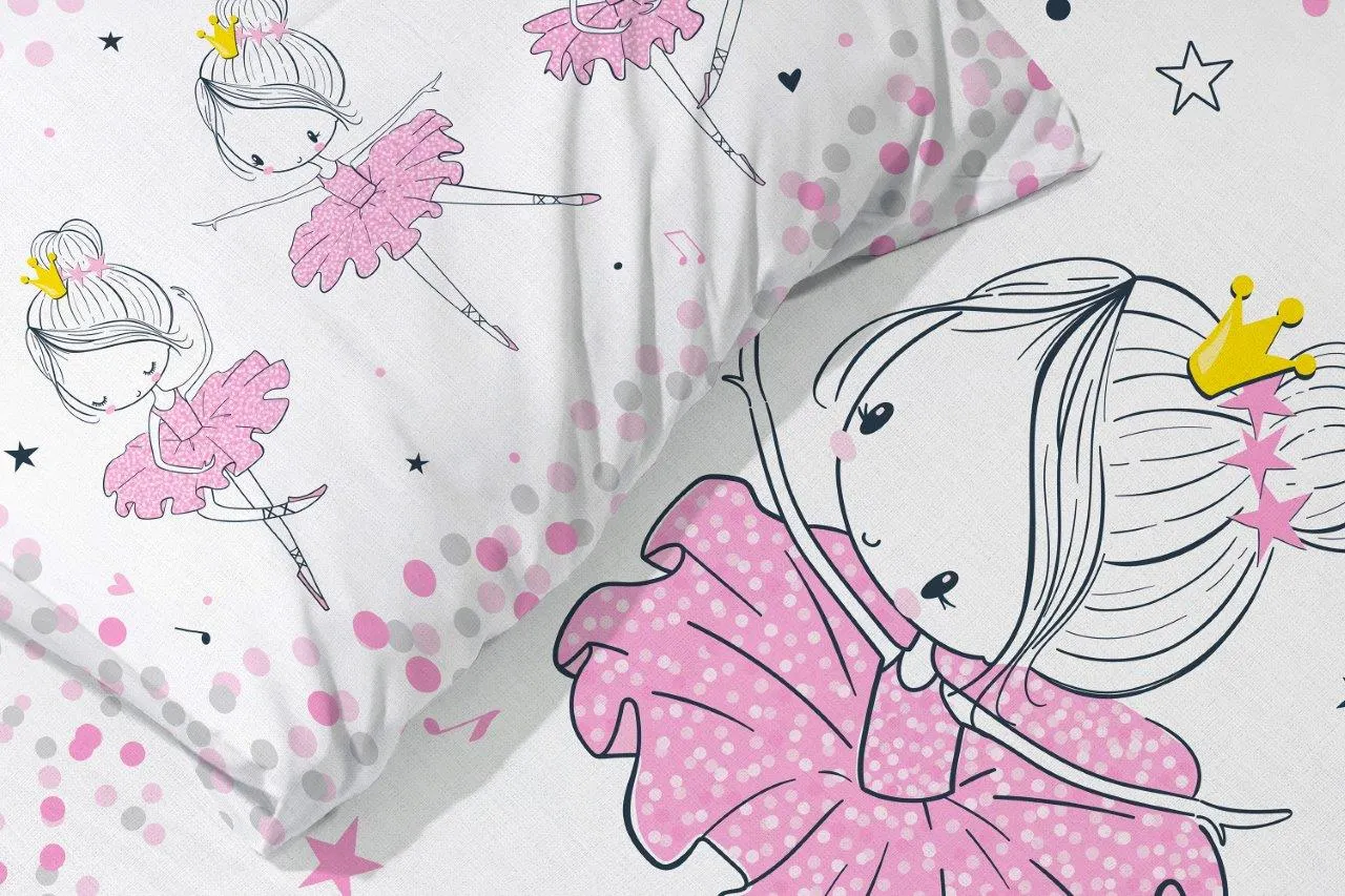 Pościel komplet dla dzieci PRZYTULAKI 024 bawełna 100X135+40X60 BALERINA wielokolorowy - FARO_30440