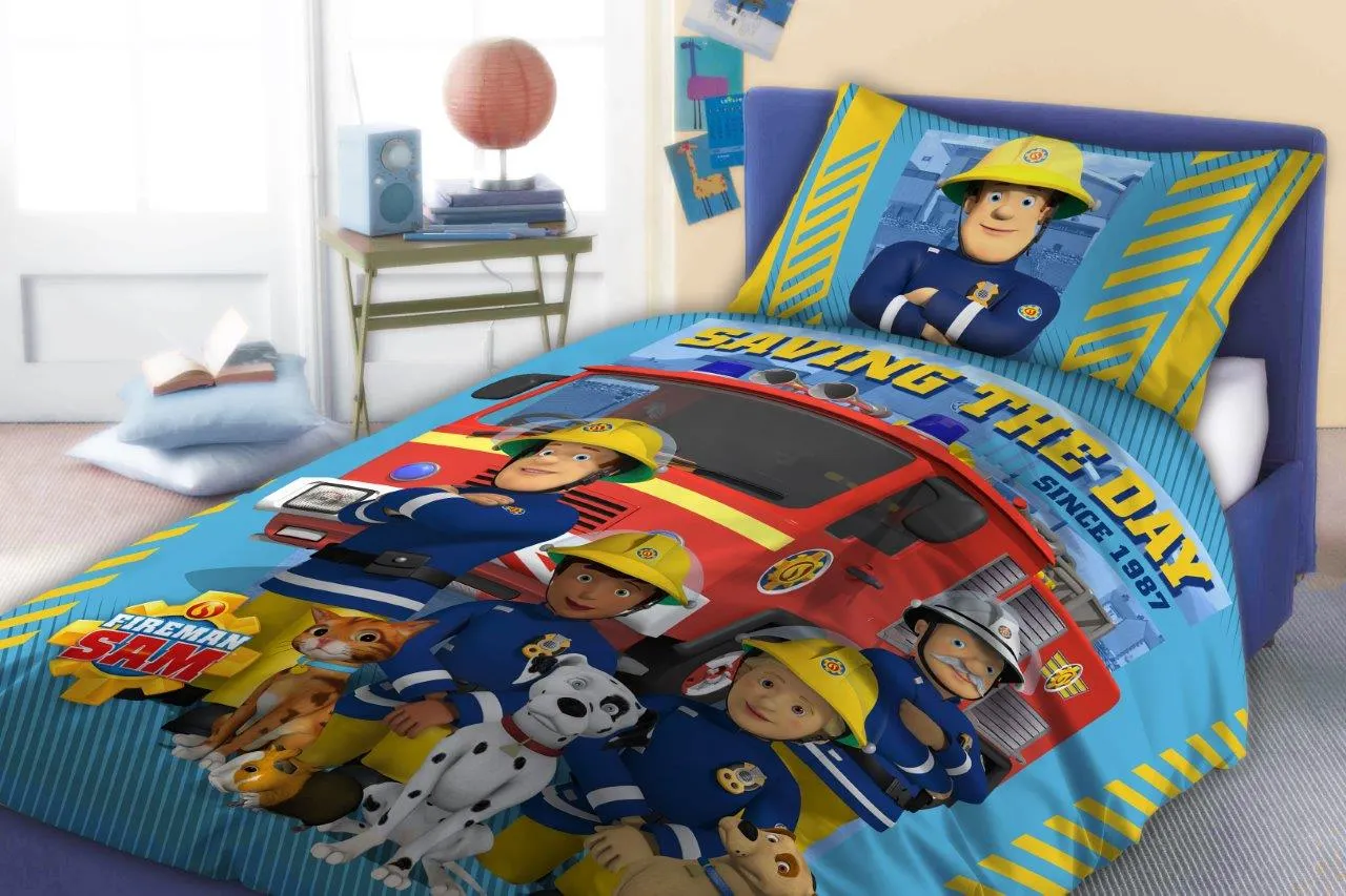 Pościel komplet dla dzieci STRAŻAK SAM 052 bawełna 100X135+40X60 wielokolorowy - FARO_27711