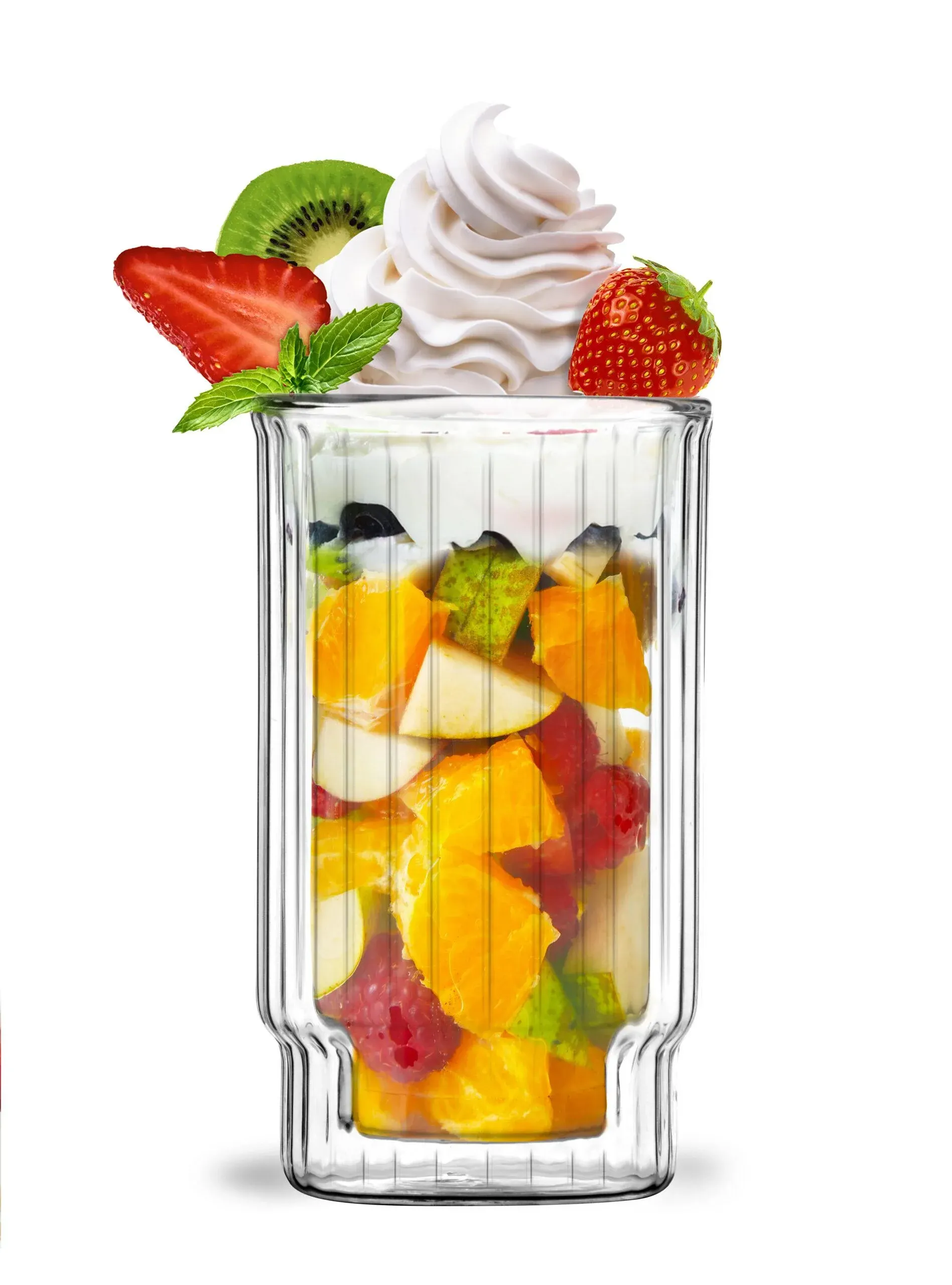 Pucharki do deserów z podwójną ścianką LUNGO 300 ml zestaw 2 szt. transparentny — zdjęcie 3
