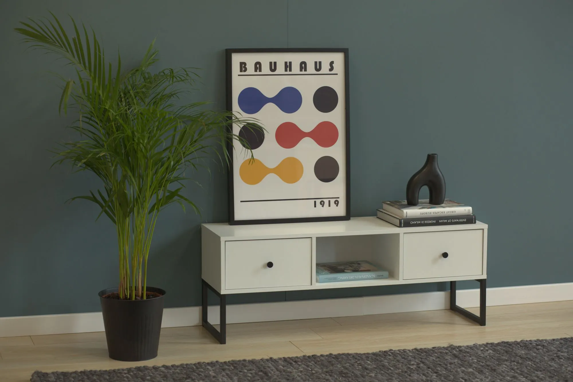 Szafka RTV z 2 szufladami LINEA kaszmirowa - INT_5003455