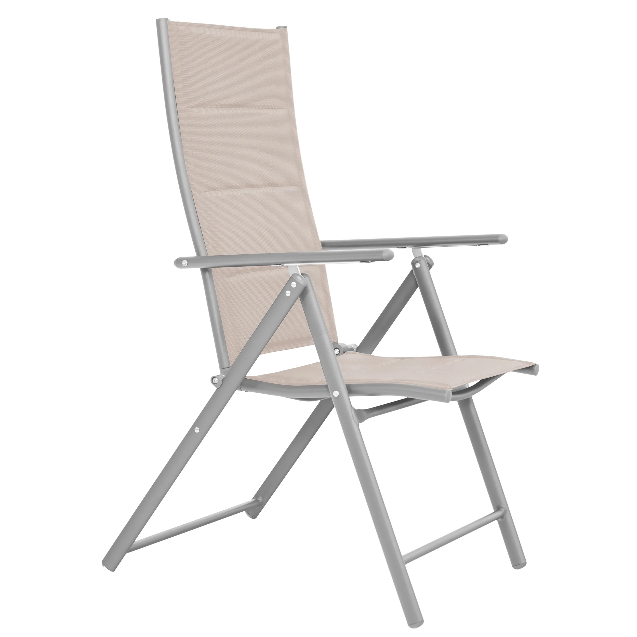 Zestaw Mebli Luxury stół 180x90cm + 8 składanych krzeseł beżowo-srebrny - DLG_95604