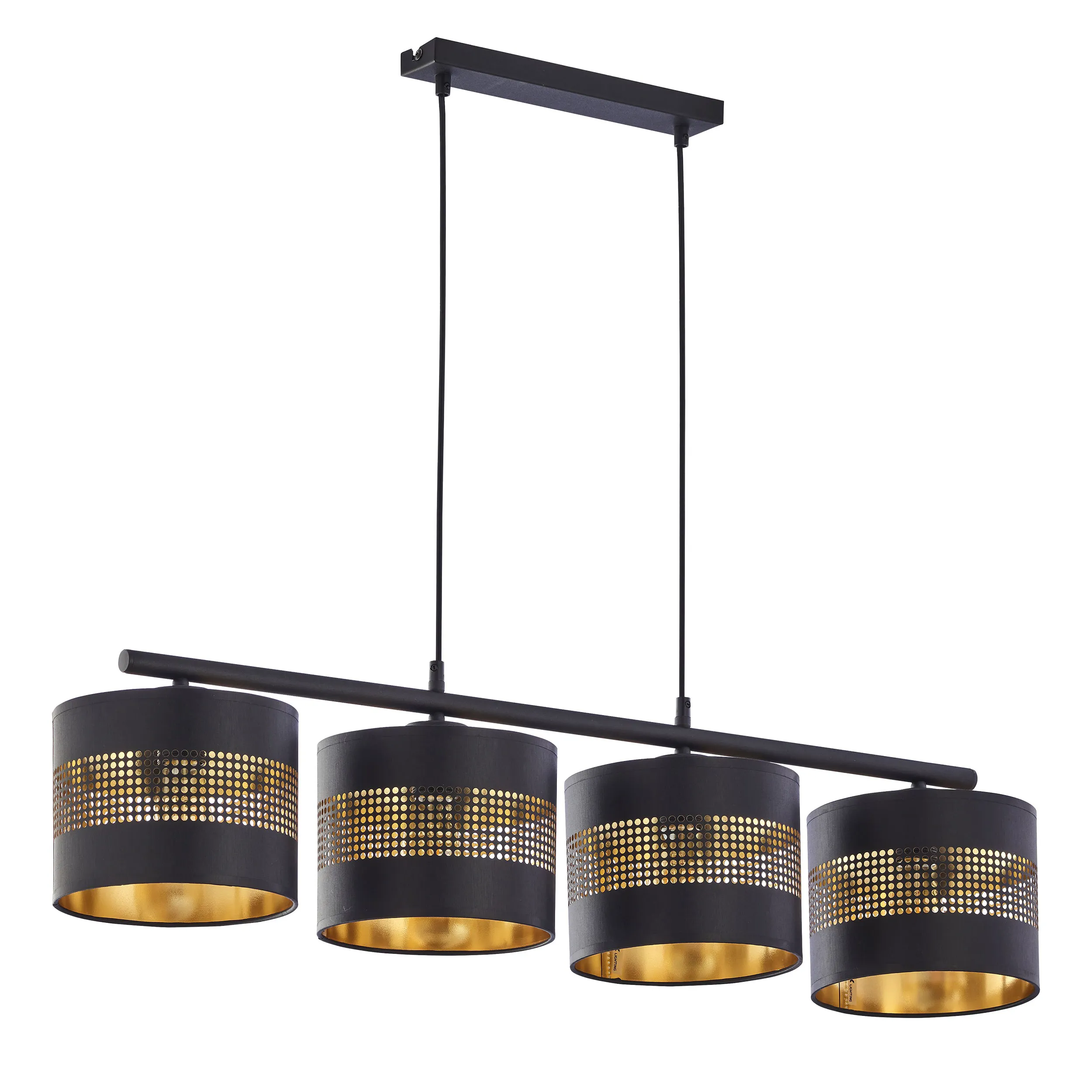 Lampa wisząca TAGO metalowa czarna ze złotym środkiem 110x95cm
