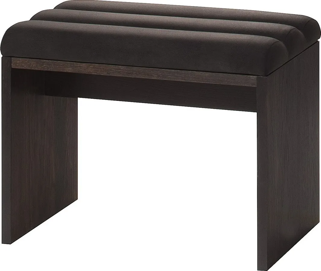 Taboret PORTI 81 z tapicerowanym siedziskiem dąb czekoladowy czarny 60x46x36cm