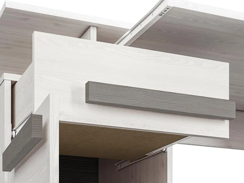 Biurko z szafką, szufladą i wysuwaną półką BLANCO 11 sosna śnieżna - 1BLAN11-001