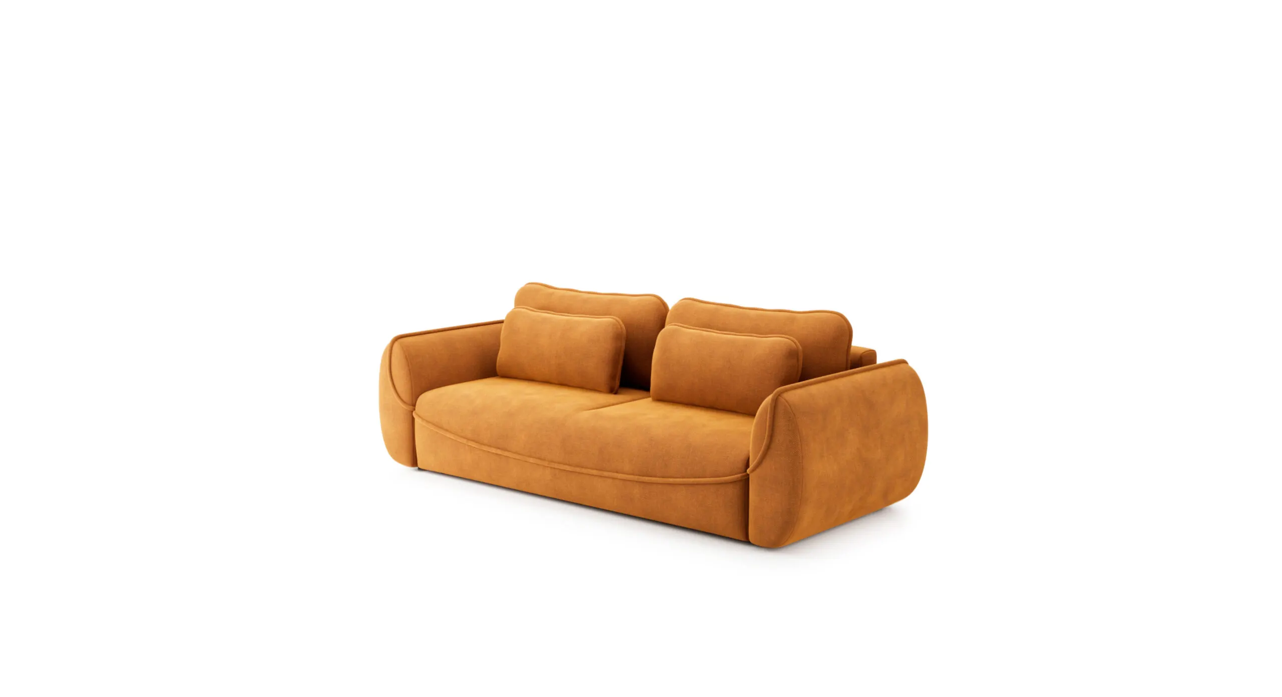 Sofa rozkładana UMEA ozdobne poduszki - tkanina Rebel 20 -cynamon