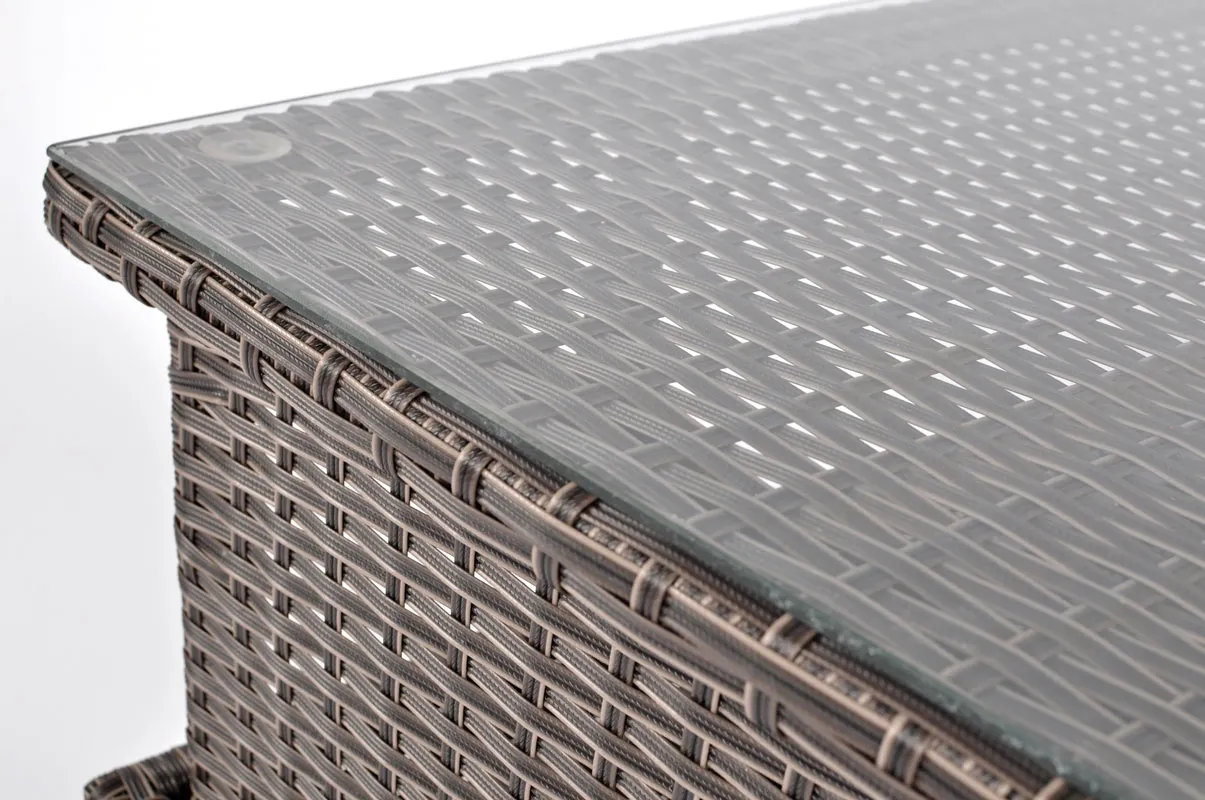 Stolik ogrodowy podnoszony MALAGA technorattan brązowy - FE5906948118256