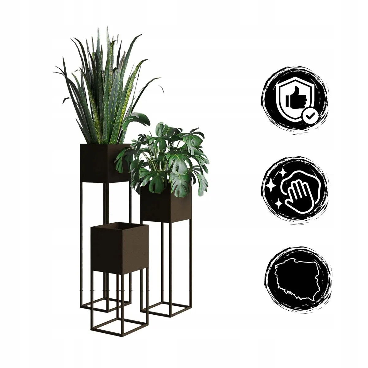 DONICZKA Osłonka na donice metalowa LORIENT S brązowa - LD_TZ000064