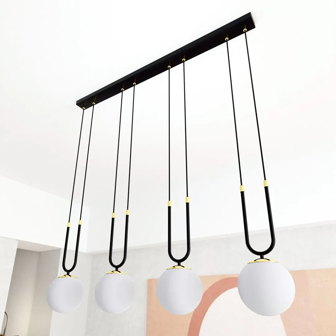Lampa wisząca GLAM 4 czarny biały — zdjęcie 5
