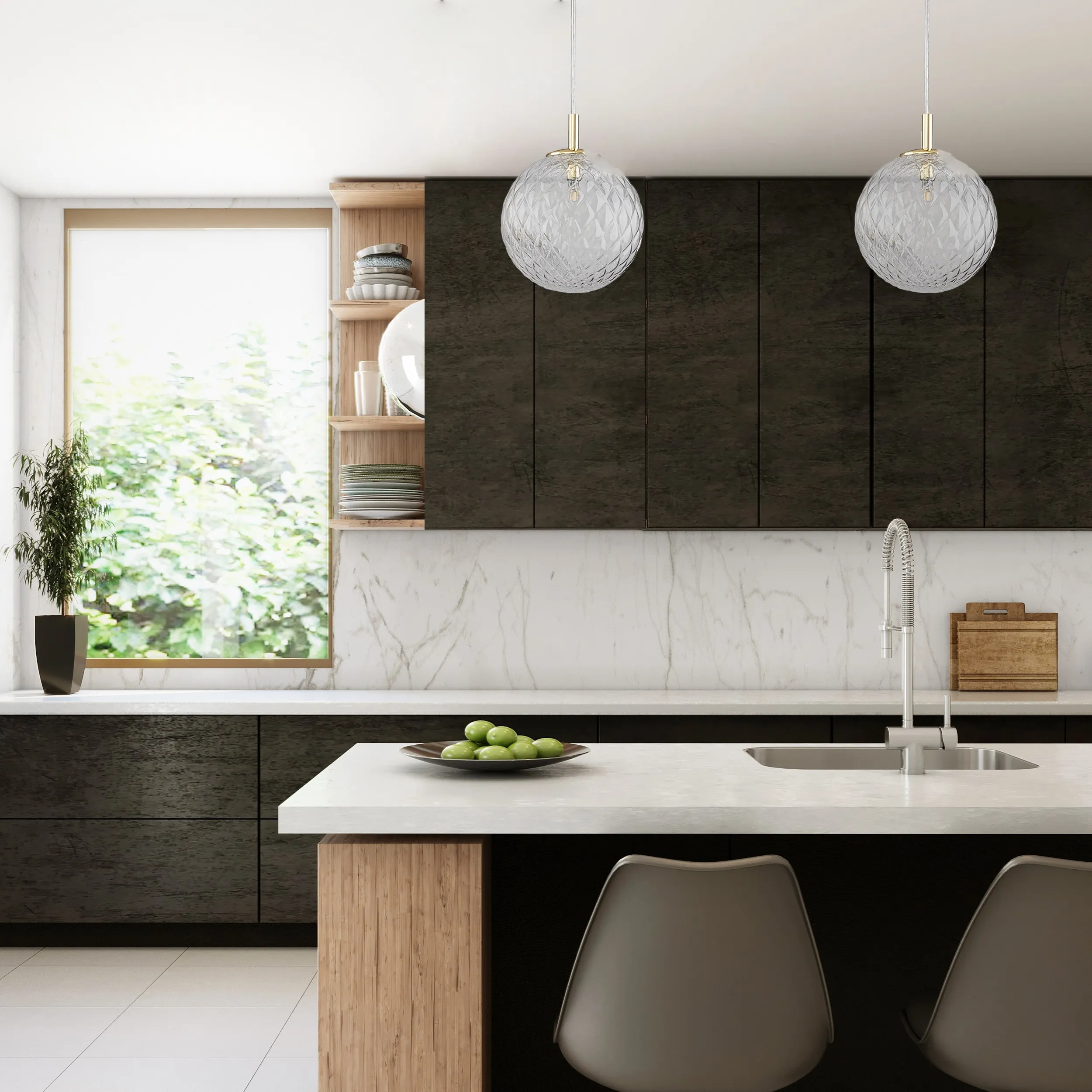 Lampa wisząca CADIX złota z kryształowym szklanym transparentnym okrągłym kloszem 214x21cm - TK_4609