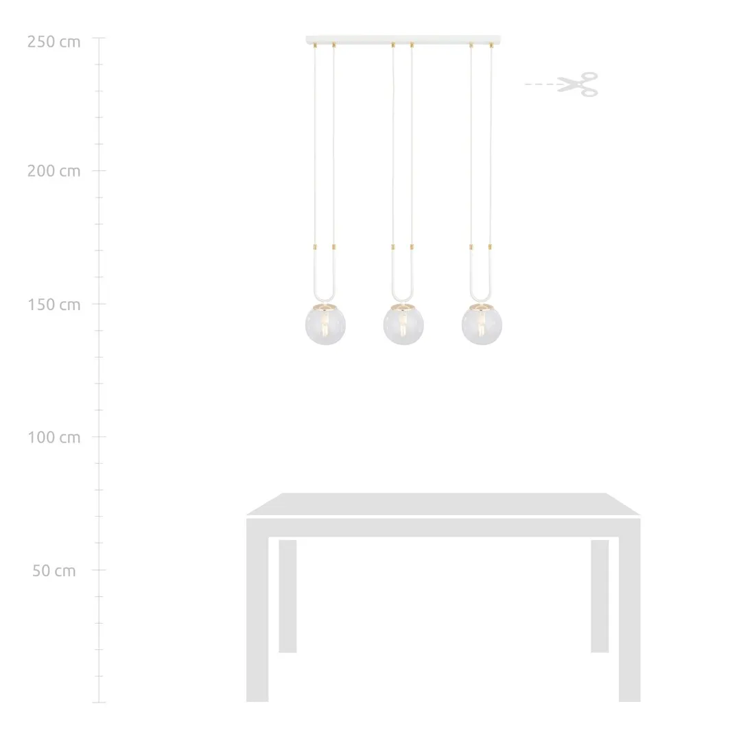 Lampa wisząca GLAM 3 biały transparentny — zdjęcie 7