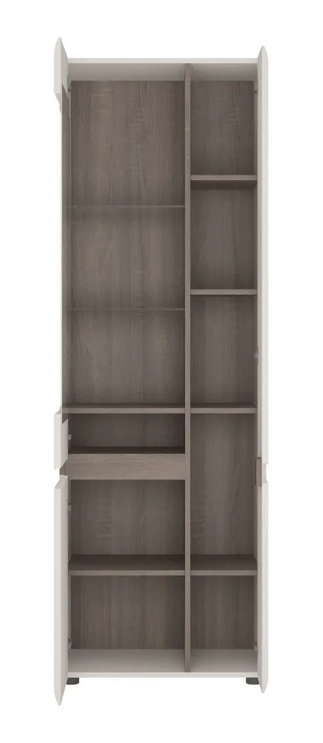 Witryna 3-drzwiowa LEWA LINATE TYP 01 Biały, Trufla, Biały połysk - 6001038000021