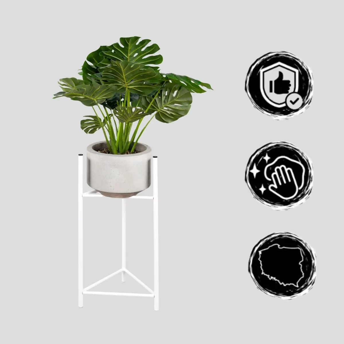 Kwietnik-stojak na donice metalowy LIZIO L biały - LD_TZ000144