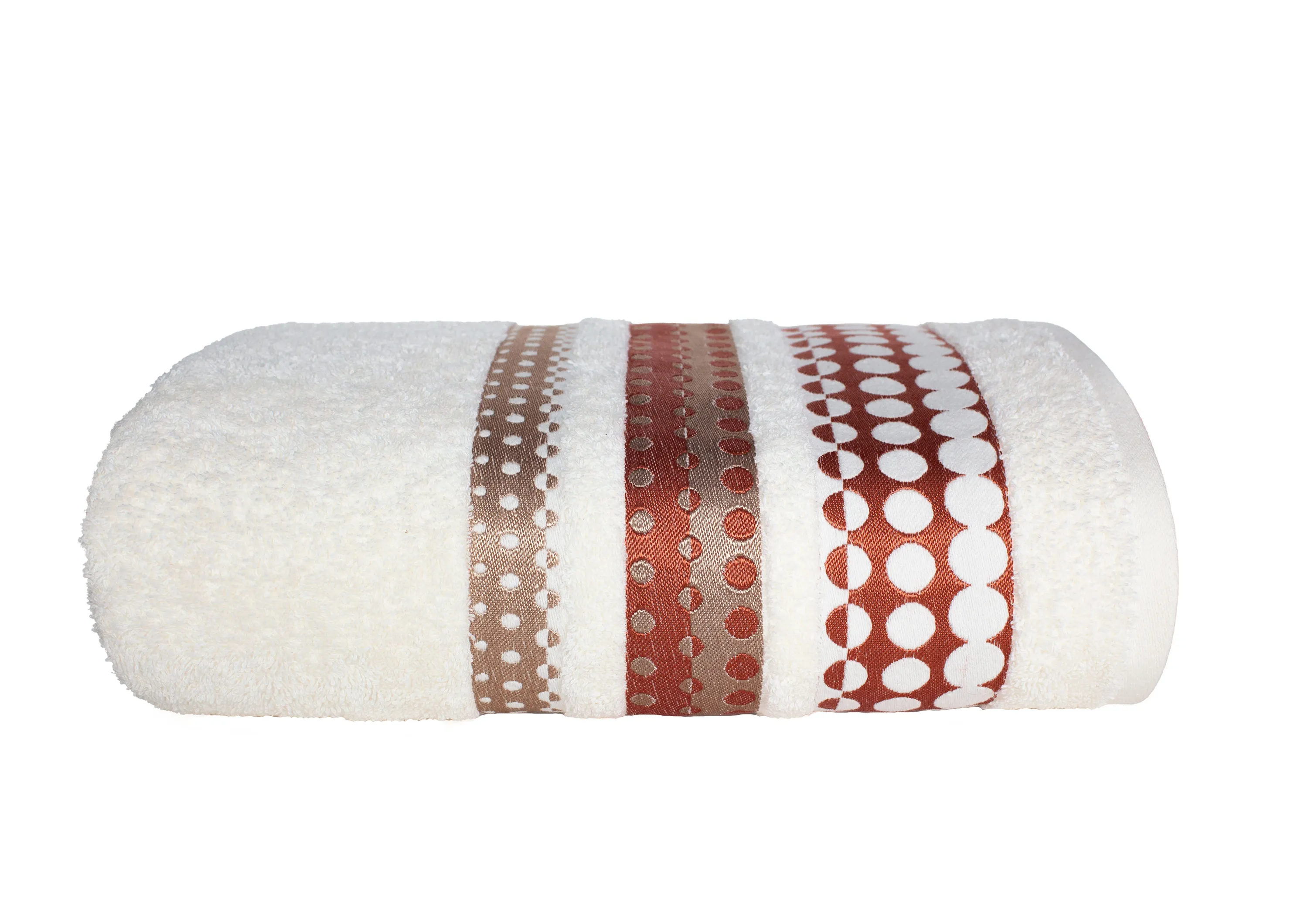 Ręcznik frotte SILVER 70X140 żakardowy z haftem kremowy - FARO_10140