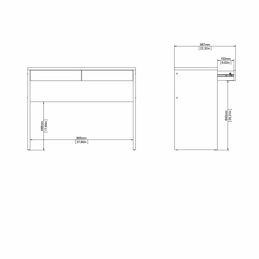 Biurko z 2 szufladami FUNCTION PLUS 100cm Jackson Hickory - TV_80359HLHL