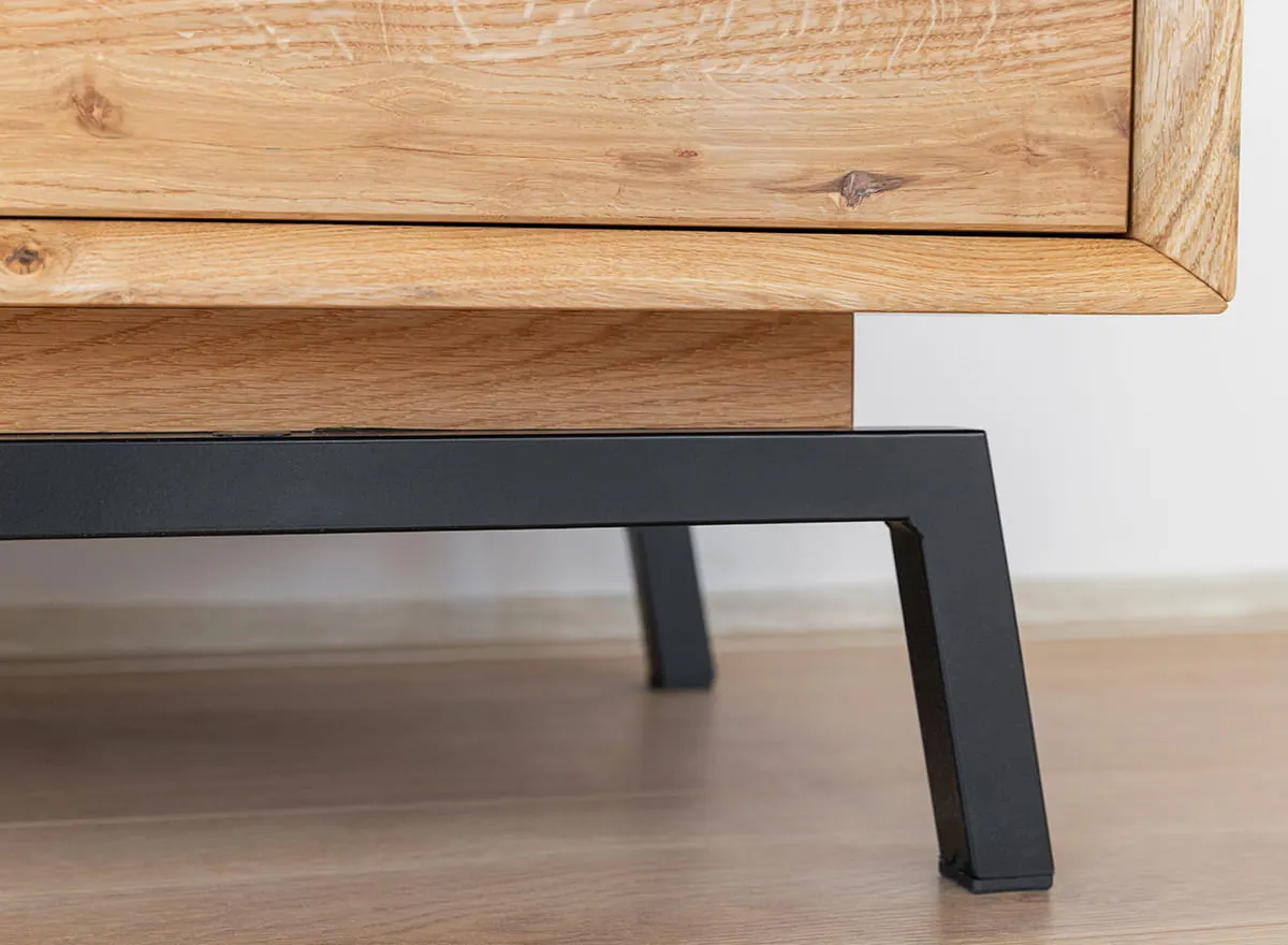 Witryna MODERN LOFT 2-drzwiowa z 3 szufladamiz przeszkleniem - dąb olejowany - PLMOL10S