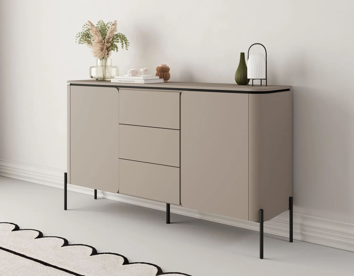 Komoda 2-drzwiowa z szufladami BELLO 163 cm congo - 24COOB26