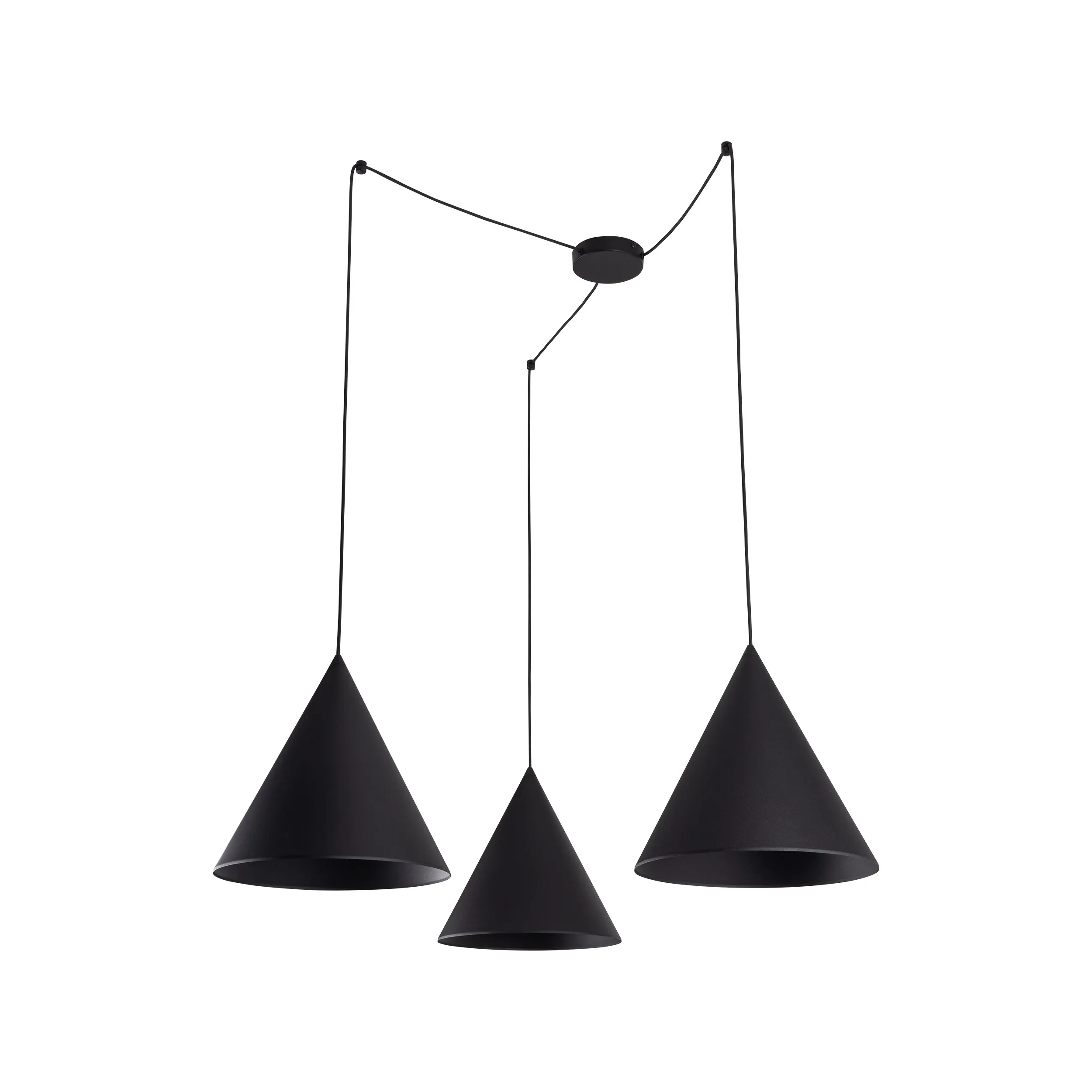 Lampa wisząca CONO czarna z dodatkowymi podwieszeniami 400x200cm - TK_6629