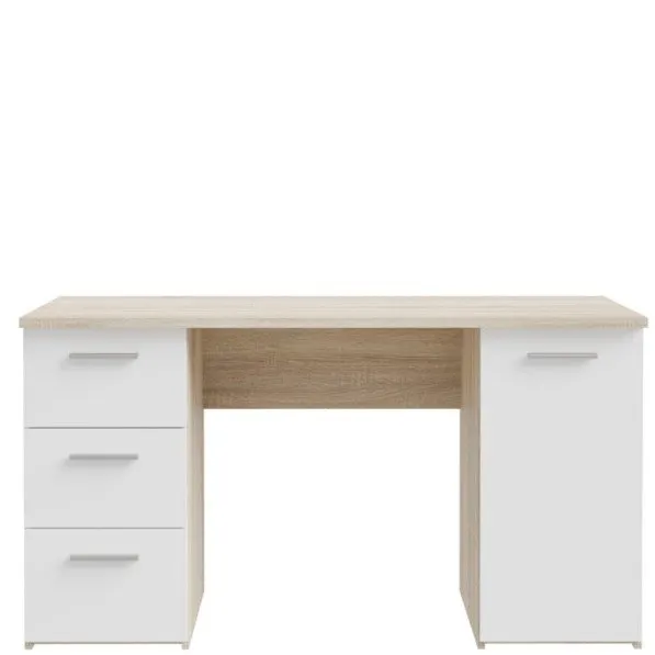 Biurko NET106 z szafką i 3 szufladami - dab sonoma, biały - MT311-Q36