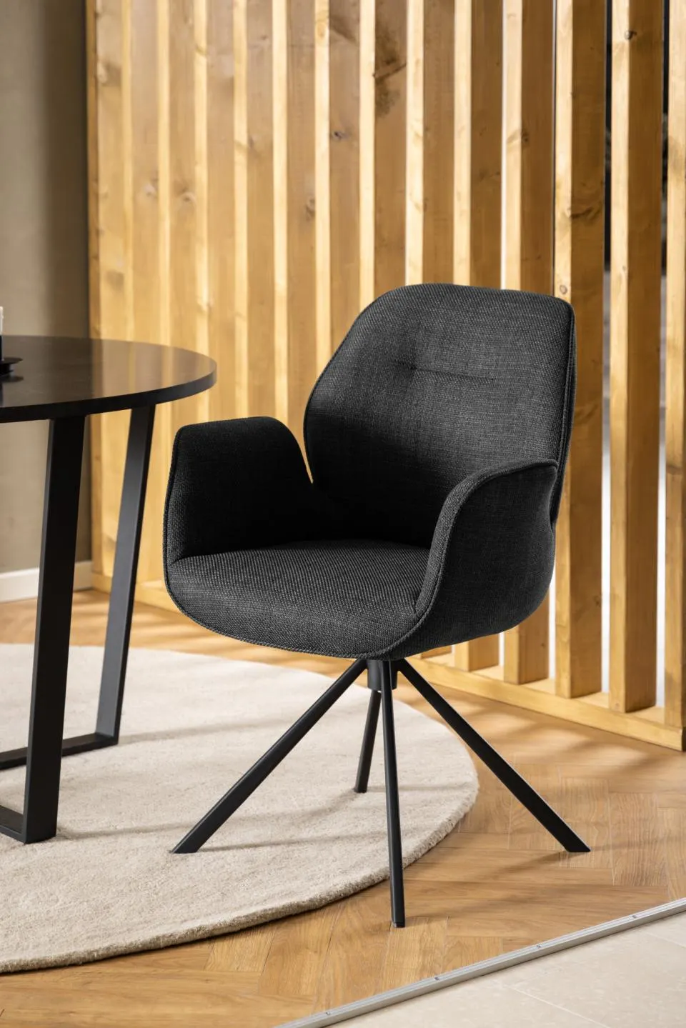 Krzesło obrotowe z podłokietnikami SPRING Ciemnoszary, Czarny (zamek błyskawiczny) - 0000101141