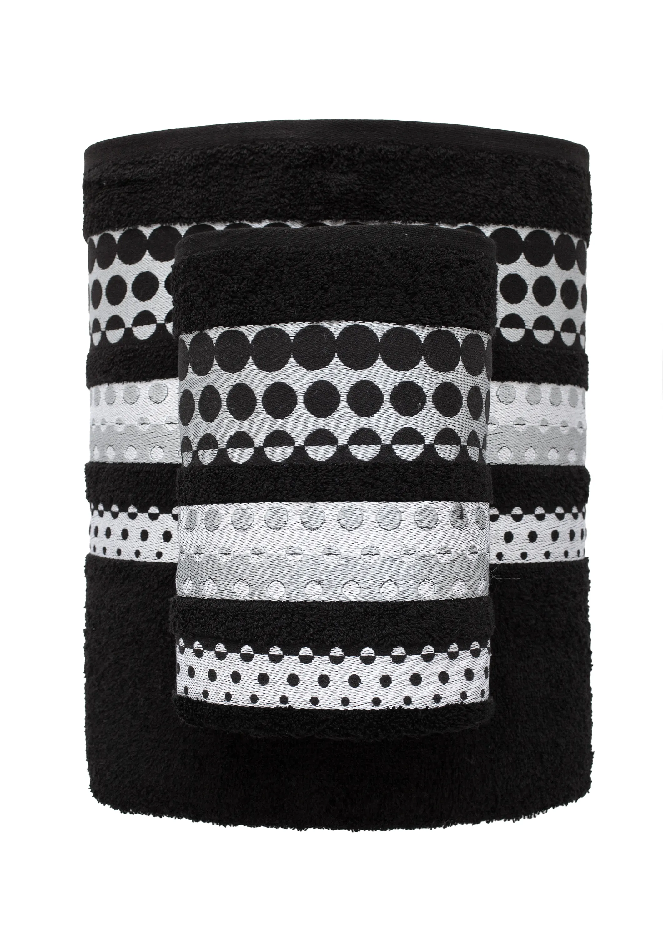 Ręcznik SILVER 70X140 żakardowy z haftem czarny - FARO_8523